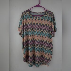 Beeson River Multicolor Zigzag Pattern Women Top